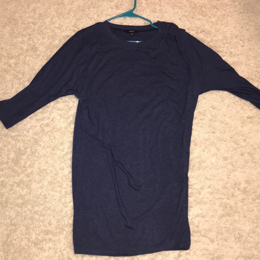 Navy blue quarter sleeve dress